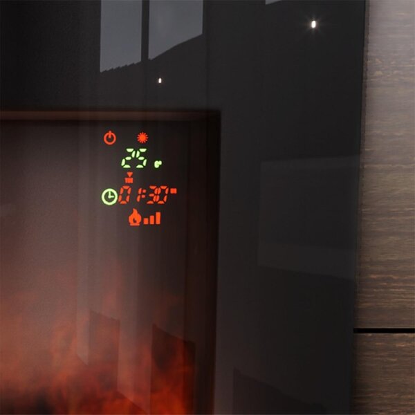 Cecotec Ready Warm 2600 Curved Flames, Vestavěný krb, Zavřené, Elektrický, Černá, Vnitřní, Obdélníkový