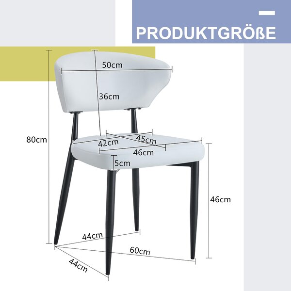 Bílá minimalistická ergonomická jídelní židle s prohnutou opěradlem, navržená pro pohodlí – otevírá způsob sezení, plný komfortu a jednoduché elegance. Balení obsahuje 2 židle. Bílá + černá
