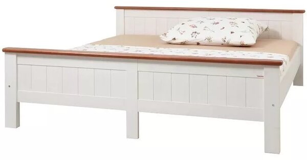 Dřevěná postel Anny bílo-hnědá 200x180 Bílo-hnědá
