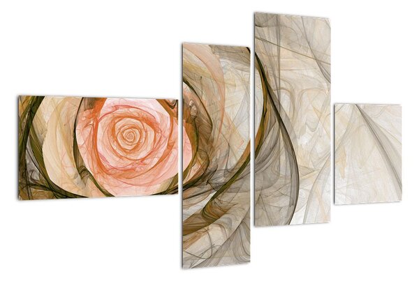 Abstraktní růže - obraz (110x70cm)