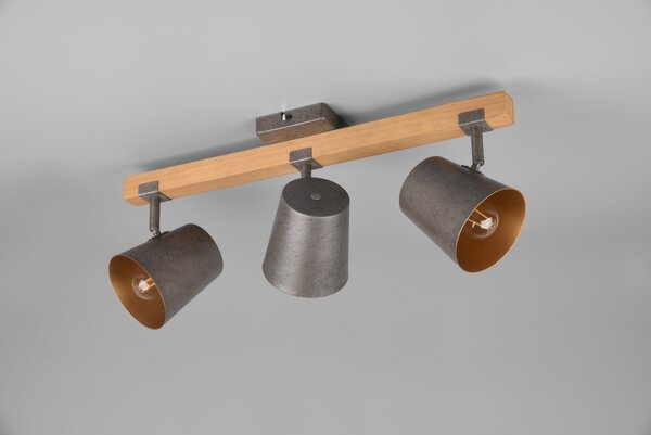 Trio 801900367 přisazené stropní bodové svítidlo Bell 3x25W | E14 - dřevo, nikl