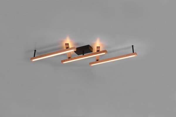 Trio 626410530 LED přisazené stropní svítidlo Bellari 1x36W | 4200lm | 2700-6000K - nastavitelné, dálkové ovládání, stmívatelné, dřevo