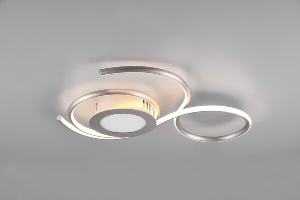 Trio 623410207 LED přisazené stropní svítidlo Jive 1x36W | 4300lm | 2700-6000K - stmívatelné, noční režim, dálkové ovládání, oddělené vypínače, matný nikl