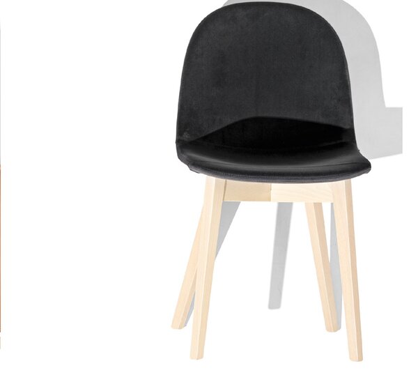 Connubia Jídelní židle Academy, dřevo, látka, CB1665-MAT Podnoží: Bělený buk (dřevo), Sedák: Látka Mat - Sand (písková)