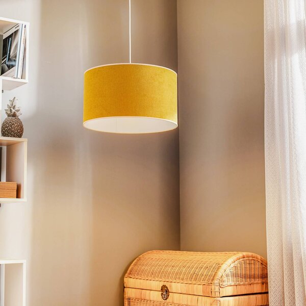 Duolla Závěsné světlo Pastell Roller, hořčičná barva, stmívatelný, Žlutá / oranžová, Obývací pokoj / jídelna, Textil / tkanina / hedvábí, Young lifestyle
