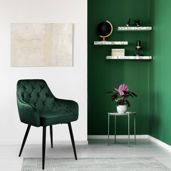 Židle ATLANTA VELVET zelená, skandinávský design