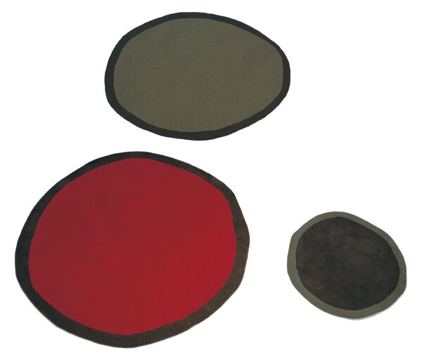 Nanimarquina Kulatý vlněný koberec Aros Barva: Red-Black (červeno-černá), Rozměr: Ø 100 cm