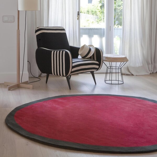 Nanimarquina Kulatý vlněný koberec Aros Barva: Red-Black (červeno-černá), Rozměr: Ø 100 cm