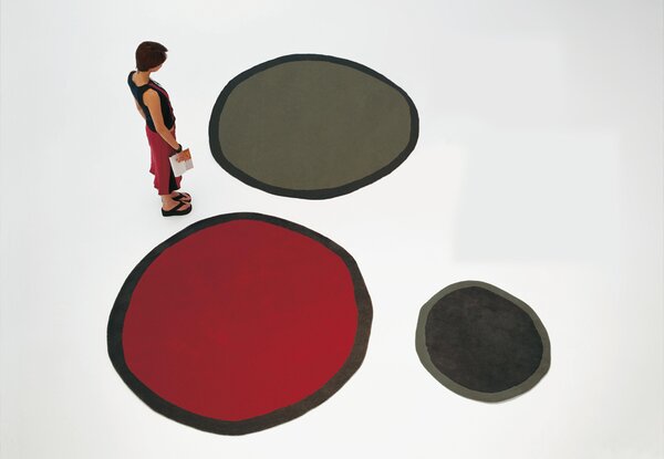Nanimarquina Kulatý vlněný koberec Aros Barva: Red-Black (červeno-černá), Rozměr: Ø 100 cm