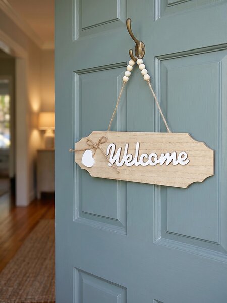 Sinsay - Závěsná dekorace na dveře s nápisem Welcome - béžová