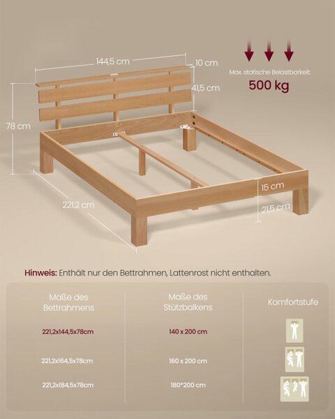Manželská postel s LED osvětlením a USB 140x200 cm RMB254Y101