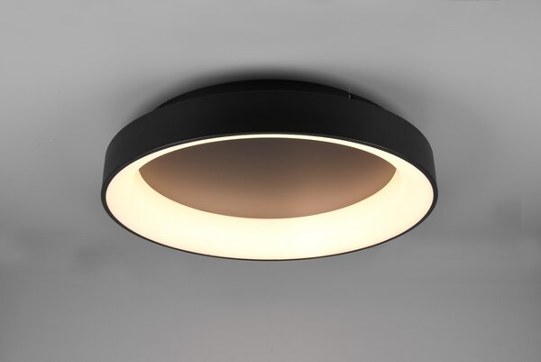 Trio 671290132 LED přisazené stropní svítidlo Girona 1x48W | SMD | 5600lm | 2700-6000K - stmívatelné, nastavení teploty osvětlení, paměťová funkce, noční režim, dálkové ovládání matná černá