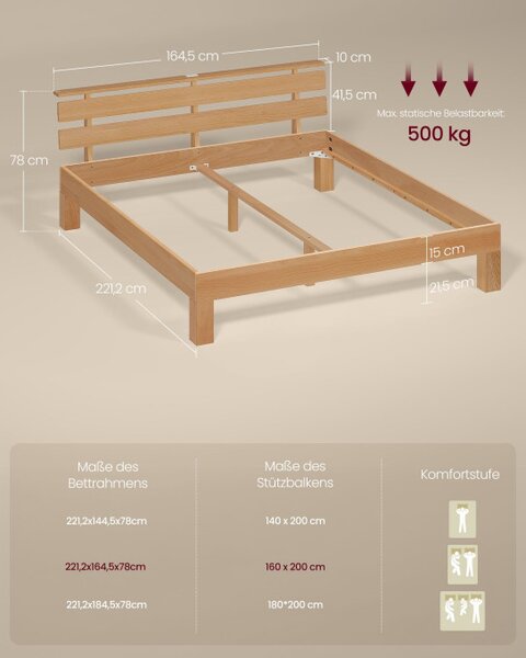 Manželská postel s LED osvětlením a USB 160×200 cm RMB255Y101
