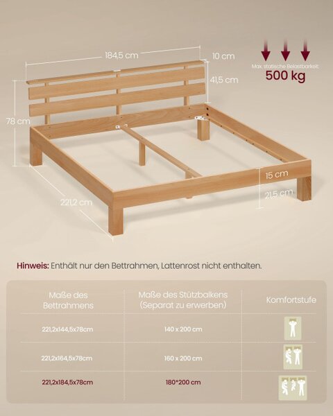 Manželská postel s LED osvětlením a USB 180×200 cm RMB258Y101