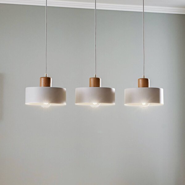 EMIBIG LIGHTING Závěsné světlo Tako, tříramenné, bílé, stmívatelný, Bílá / opál, Obývací pokoj / jídelna, kov, Moderní