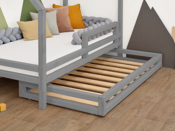 Benlemi Úložný šuplík 2IN1 pod postel na kolečkách Zvolte barvu: Tmavě šedá, Rozměr: 80x160 cm (pod postel 80x180 cm), Varianta: S roštem