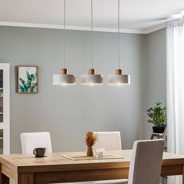 EMIBIG LIGHTING Závěsné světlo Tako, tříramenné, bílé, stmívatelný, Bílá / opál, Obývací pokoj / jídelna, kov, Moderní