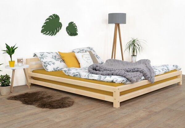 Benlemi Dvoulůžková postel MODERN Zvolte barvu: Přírodní dekor bez laku, Rozměr: 200 x 200 cm