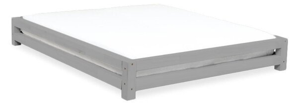 Dvoulůžková postel JAPA - Tmavě šedá, 200 x 200 cm