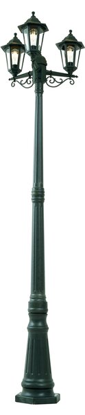 Klasická venkovní lucerna tmavě zelená 217 cm 3-světla IP44 - New Haven