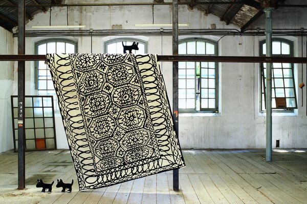 Nanimarquina Vlněný koberec Estambul, kolekce Black on white Rozměr koberce: 200×300 cm
