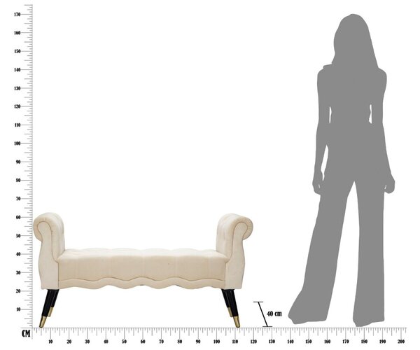 Designová lavice Dandelion 120 cm krémová
