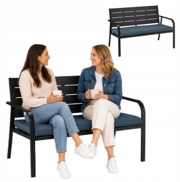 Lavička s opěradlem plast 118 x 66 cm