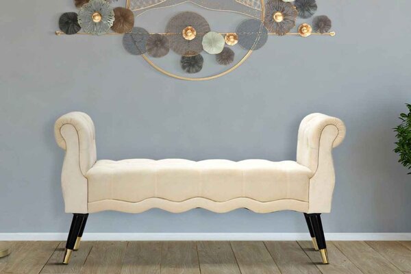Designová lavice Dandelion 120 cm krémová
