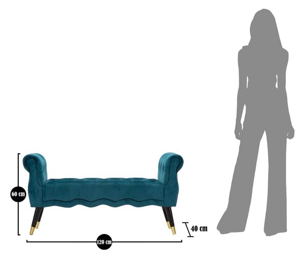 Designová lavice Dandelion 120 cm petrolejová