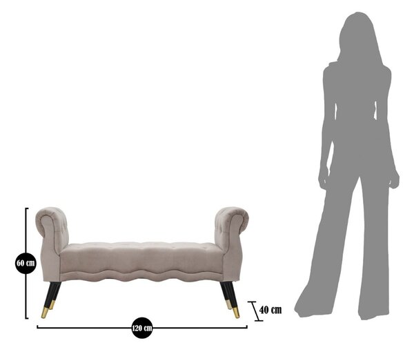 Designová lavice Dandelion 120 cm šedá