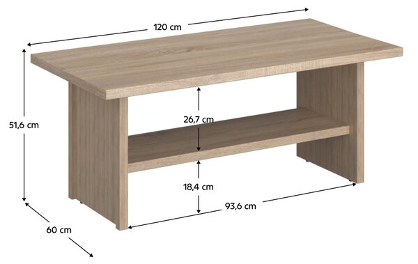 KONDELA Konferenční stolek 120, dub sonoma, NORTY TYP 15