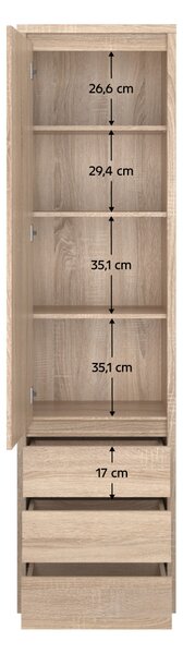 KONDELA Regál se šuplíkem 1D3S, dub sonoma, NORTY TYP 5
