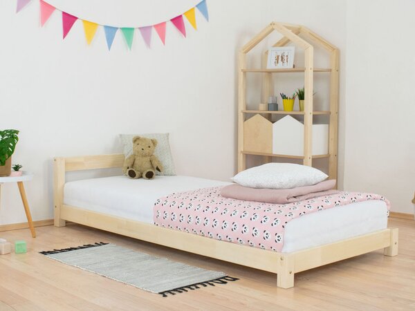 Dětská jednolůžková postel s čelem DREAMY - Nelakovaná, 90x200 cm