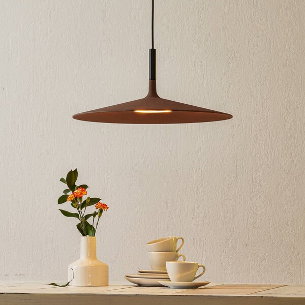 Foscarini Aplomb Large LED závěsné světlo, hnědé, stmívatelný, Hnědá / rez, Kuchyň, Beton, Design