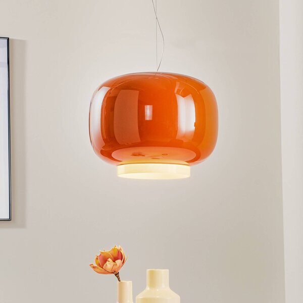 Foscarini Chouchin 1 LED závěsné světlo, oranžové, stmívatelný, Žlutá / oranžová, Kuchyň, Sklo, Design