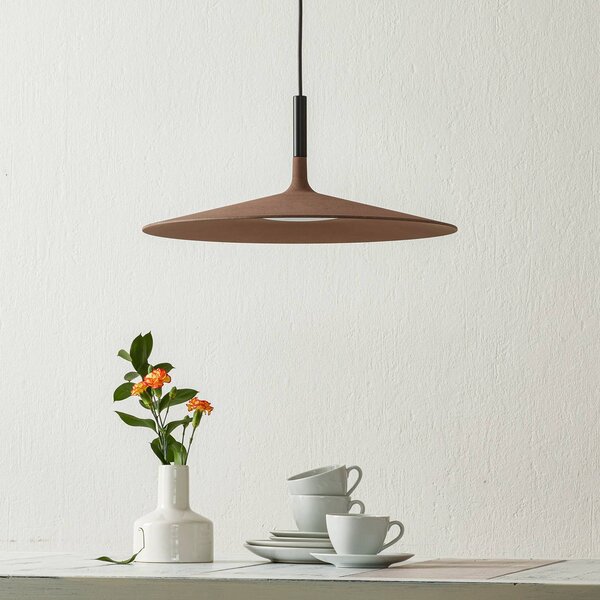 Foscarini Aplomb Large LED závěsné světlo, hnědé, stmívatelný, Hnědá / rez, Kuchyň, Beton, Design