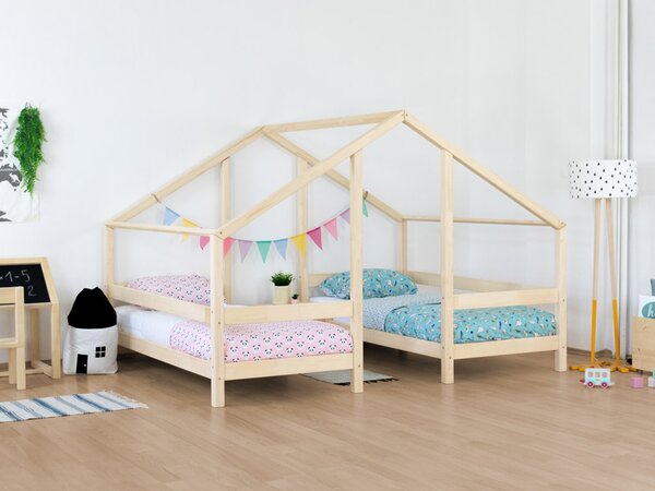 Domečková postel pro dvě děti VILLY - Bílá, 90x160 cm