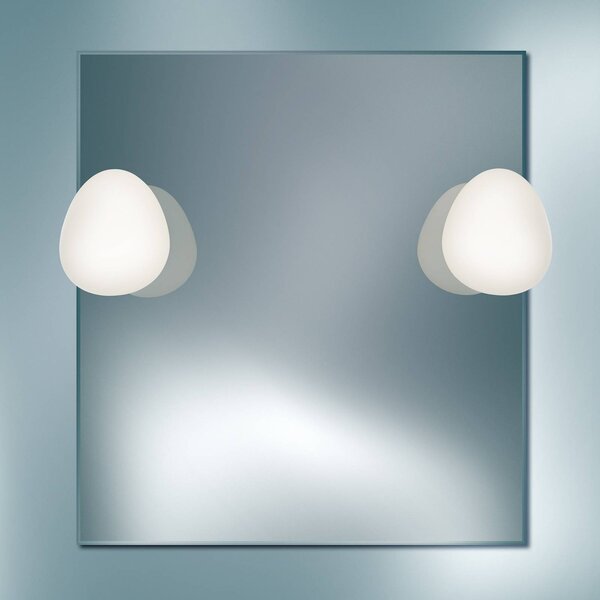 Foscarini Gregg piccola osvětlení zrcadla bílá, stmívatelný, Bílá / opál, Koupelna, Sklo, Design