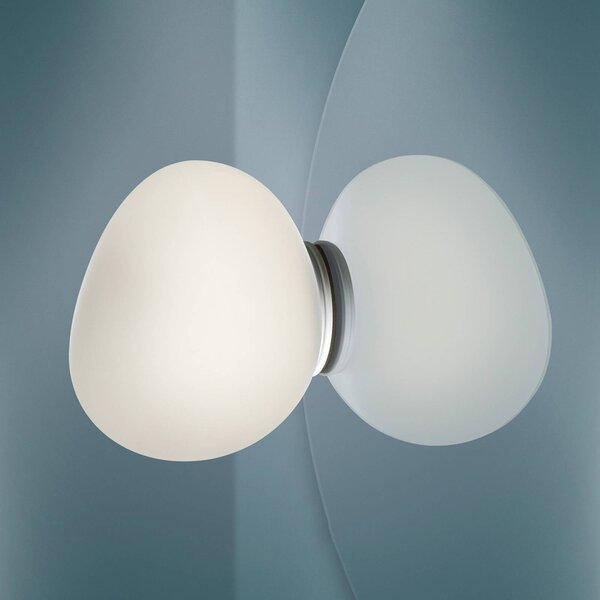 Foscarini Gregg piccola osvětlení zrcadla bílá, stmívatelný, Bílá / opál, Koupelna, Sklo, Design