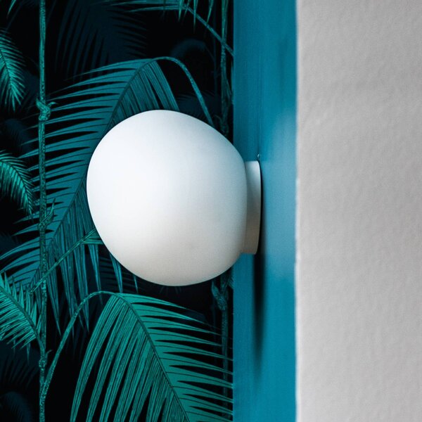 Foscarini Gregg piccola nástěnné světlo bílá IP40, stmívatelný, Bílá / opál, Chodba, Sklo, Design