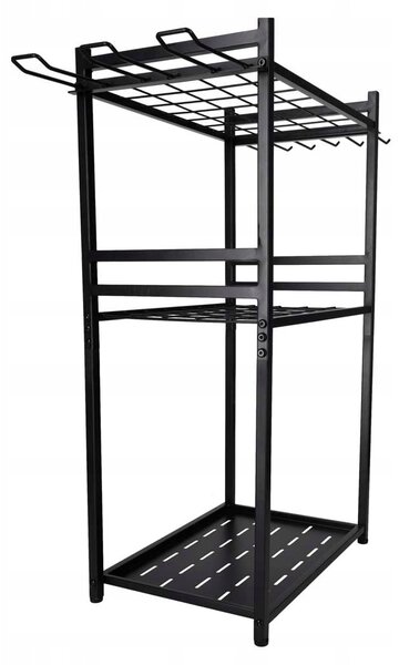 Luaro KX2851 Stojan na zahradní nářadí, ocel, 81 x 43 x 30 cm, černý