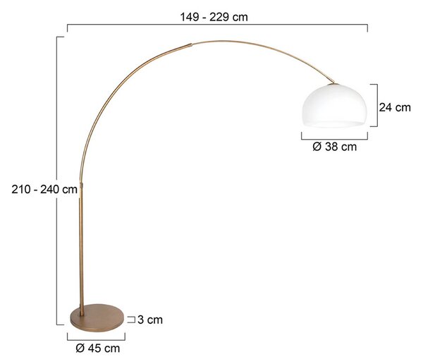 Steinhauer Stojací lampa Sparkled Light bronzová/bílá 240 cm plast, stmívatelný, Bronz / starožitná mosaz, Obývací pokoj / jídelna, kov, Moderní