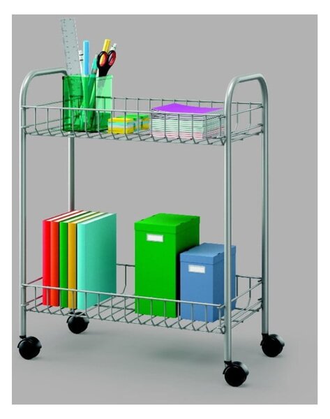 Pojízdný dvoupatrový regál Metaltex Greg, délka 41 cm