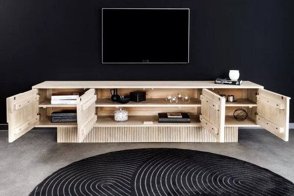 Televizní stolek ART DECO WHITE 200 CM masiv mango Nábytek | Obývací pokoj | Televizní stolky