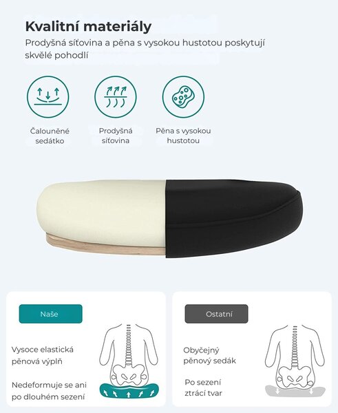 Kancelářská židle ERGO se sklopnými područkami, max. 120 kg, černá SongmicsHome