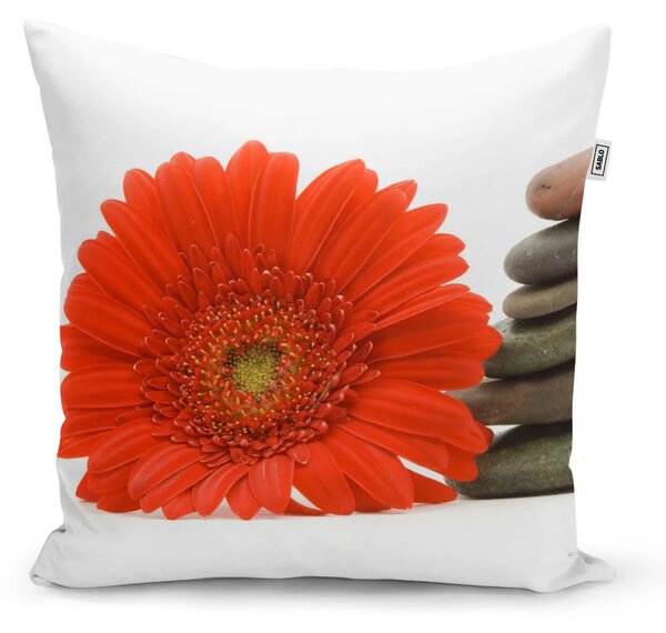Sablio Polštář Gerbera s kameny - 40x40 cm
