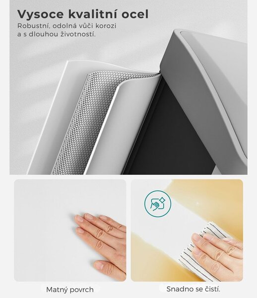 Koš na třídění odpadu SORT 24l (3x8l), šedá/bílá SongmicsHome