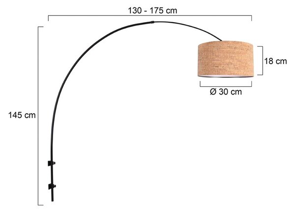Steinhauer Nástěnné světlo Sparkled Light, černá/hnědá, výška 240 cm, korek, stmívatelný, Hnědá / rez, Obývací pokoj / jídelna, kov, Moderní