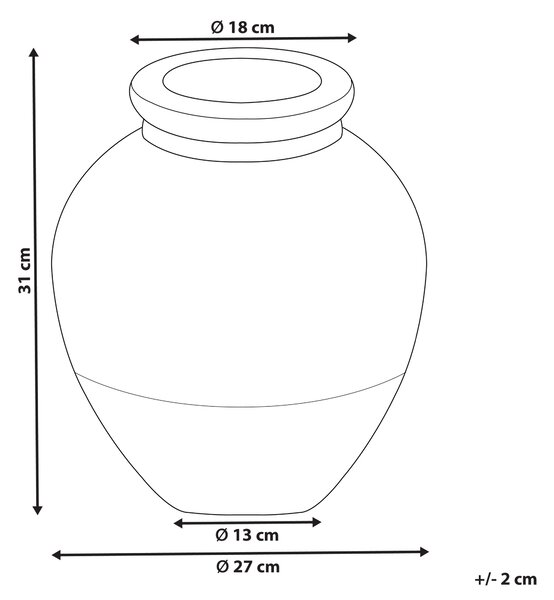 Dekorativní váza DAULIS Keramika 31 cm Černá