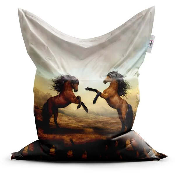 Sablio Sedací vak Classic Vzpínající se koně - 150x100 cm